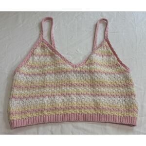 Crochet Crop Top Prep Coquette Festival Fairy Cottage Wild Fable Women’s Size S